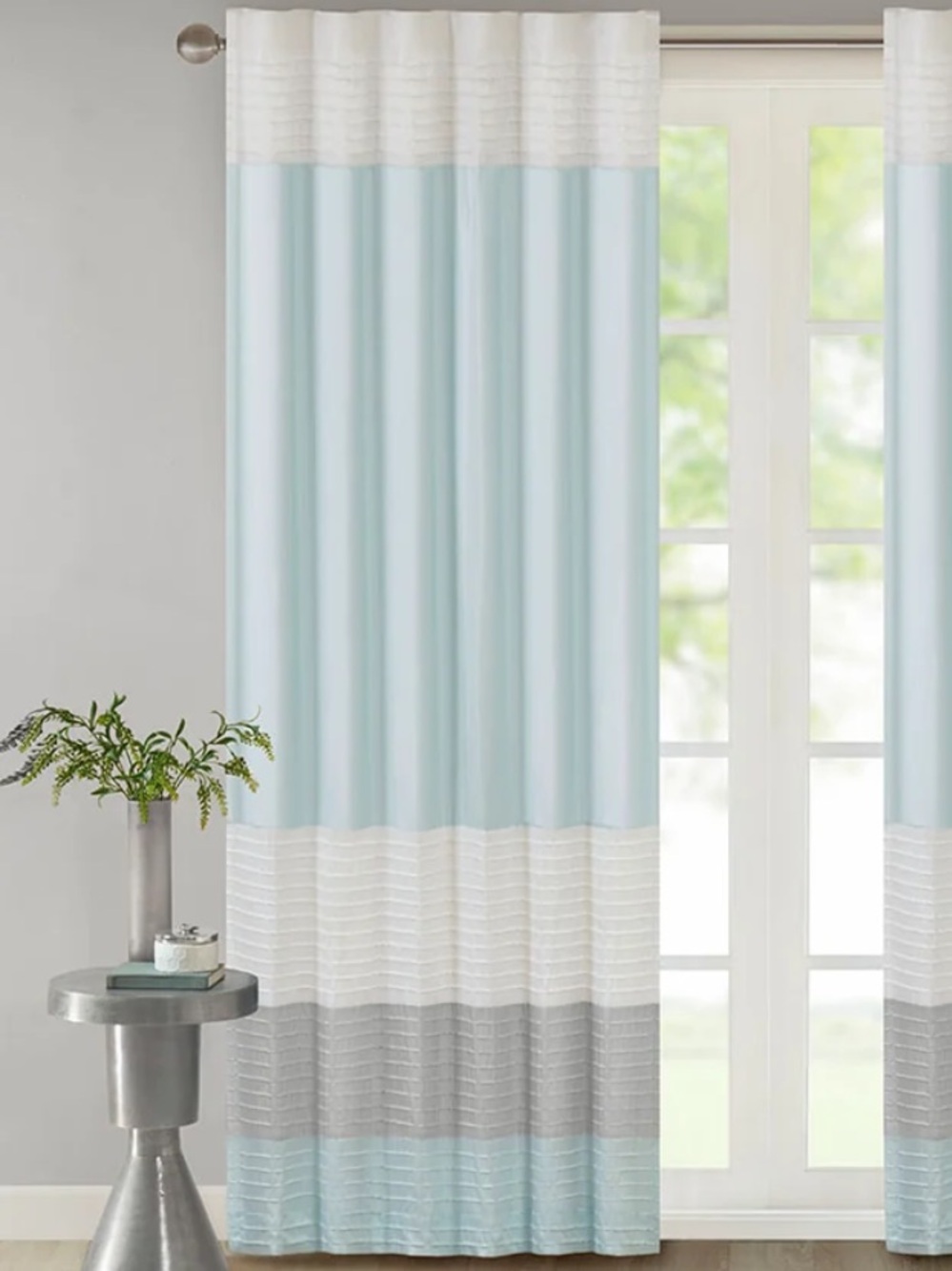 Madison Park Amherst Polyoni Pintuck Window Curtain 50x84